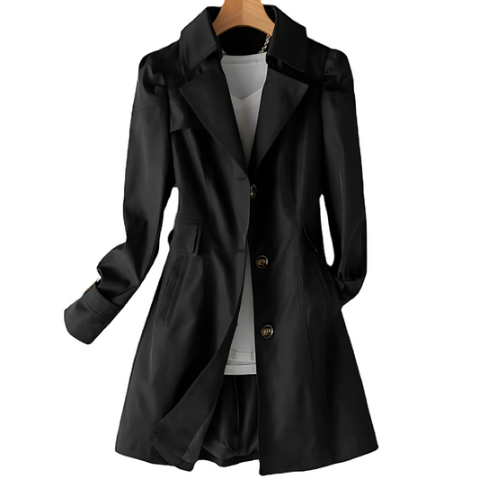 Women's Water-Resistant Mid-Length Beige Trench Coat