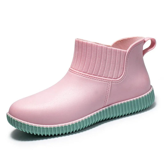 Women's Waterproof Ankle Rain Boots with Comfort