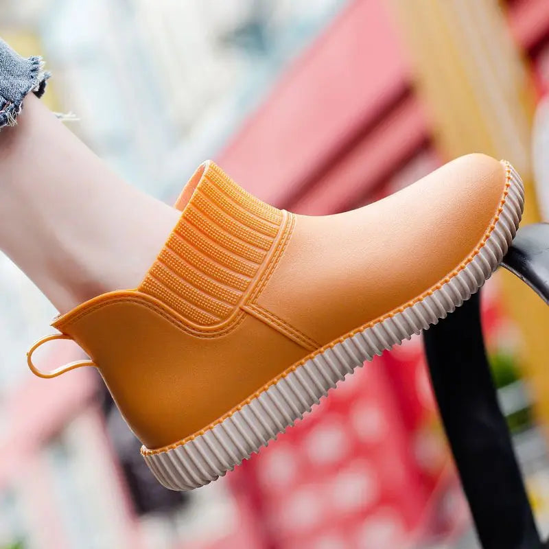 Women's Waterproof Ankle Rain Boots with Comfort
