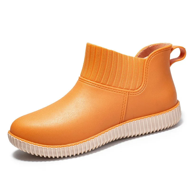 Women's Waterproof Ankle Rain Boots with Comfort