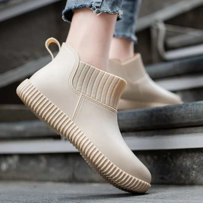 Women's Waterproof Ankle Rain Boots with Comfort