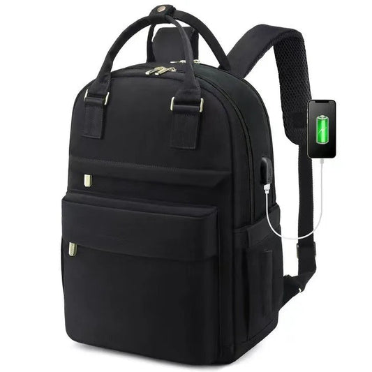 Women's Waterproof Laptop Backpack with USB Charging Port for Work, School and Travel
