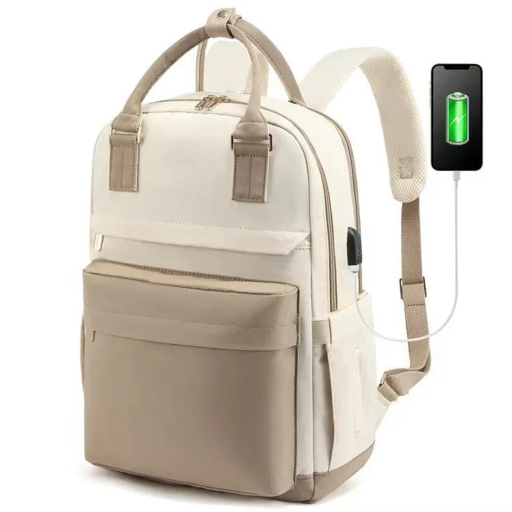 Women's Waterproof Laptop Backpack with USB Charging Port for Work, School and Travel