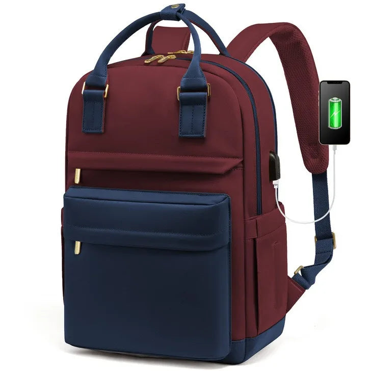 Women's Waterproof Laptop Backpack with USB Charging Port for Work, School and Travel