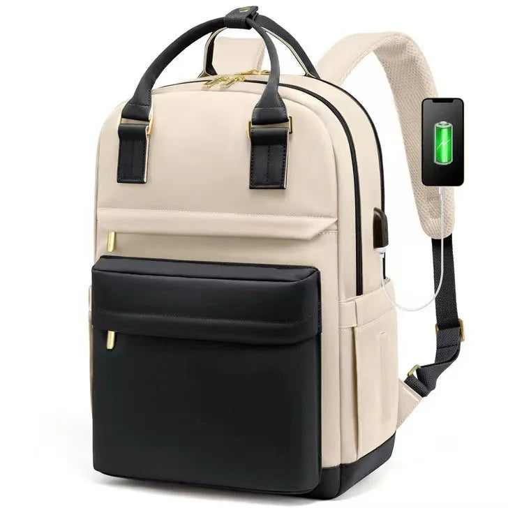 Women's Waterproof Laptop Backpack with USB Charging Port for Work, School and Travel