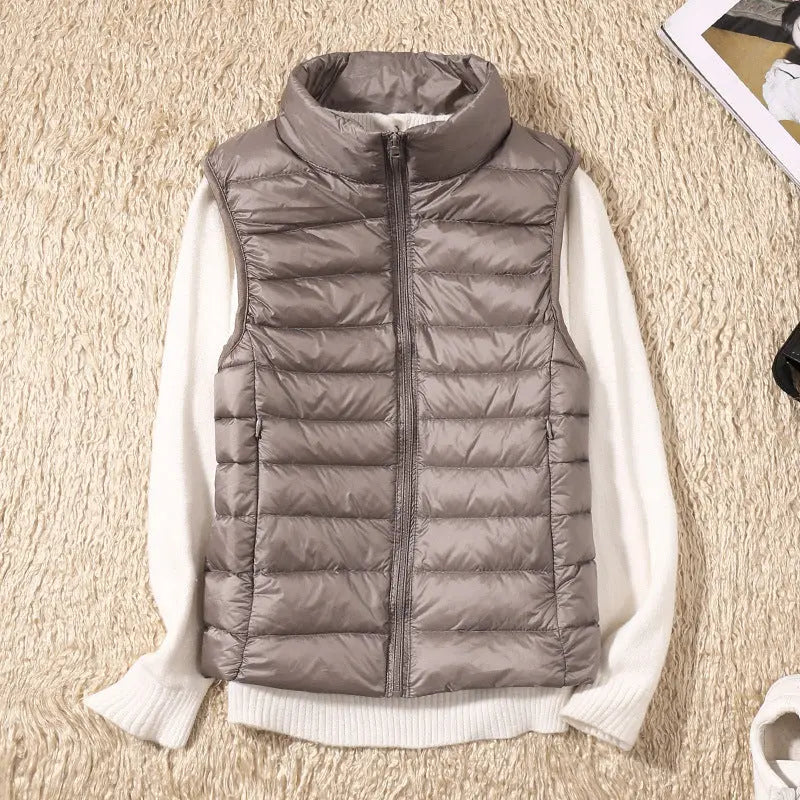 Women's Waterproof Quilted Puffer Vest with Pockets