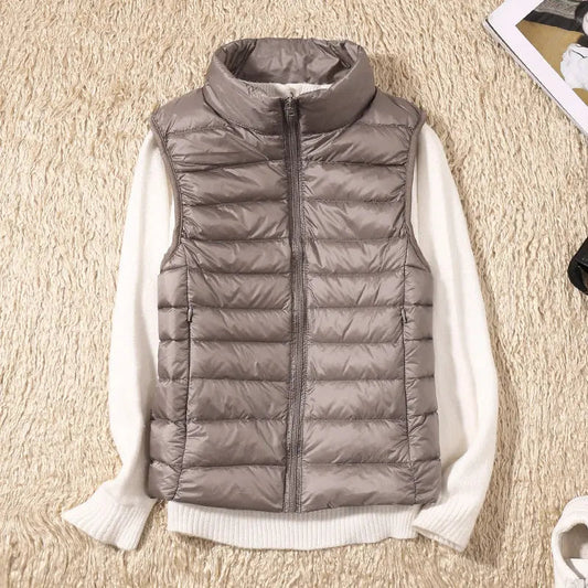 Women's Waterproof Quilted Puffer Vest with Pockets