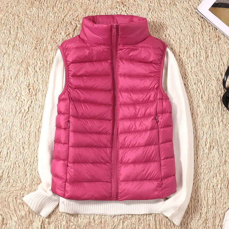 Women's Waterproof Quilted Puffer Vest with Pockets