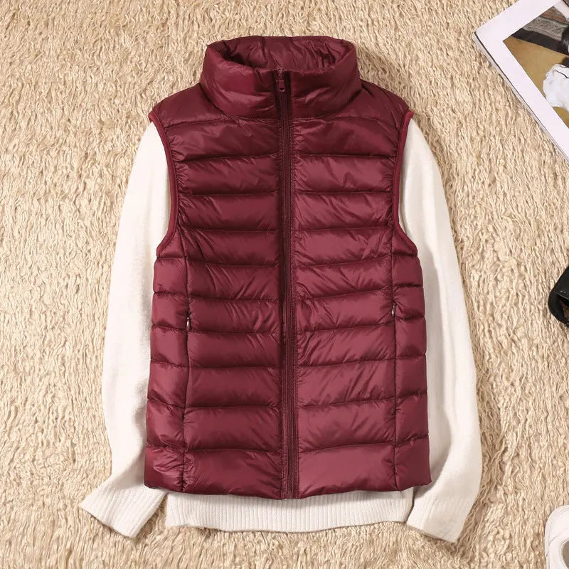Women's Waterproof Quilted Puffer Vest with Pockets