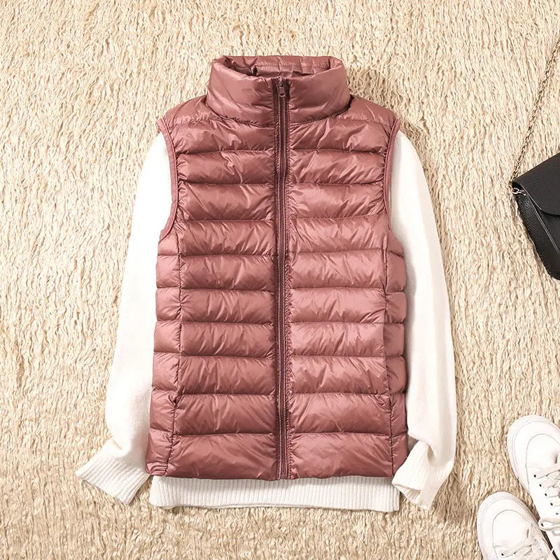 Women's Waterproof Quilted Puffer Vest with Pockets