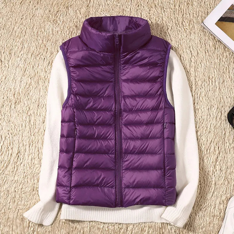 Women's Waterproof Quilted Puffer Vest with Pockets