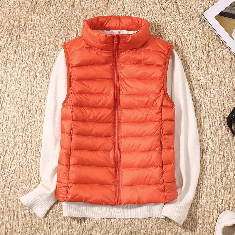 Women's Waterproof Quilted Puffer Vest with Pockets