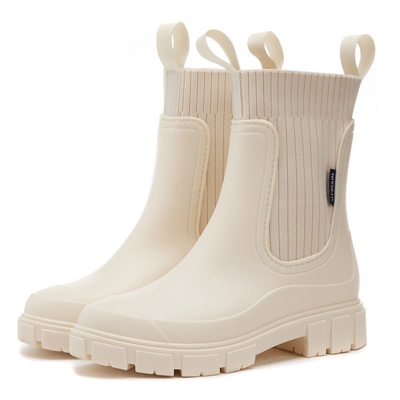 Women's Waterproof Rain Boots with Thick Tread Sole for Grip and Comfort