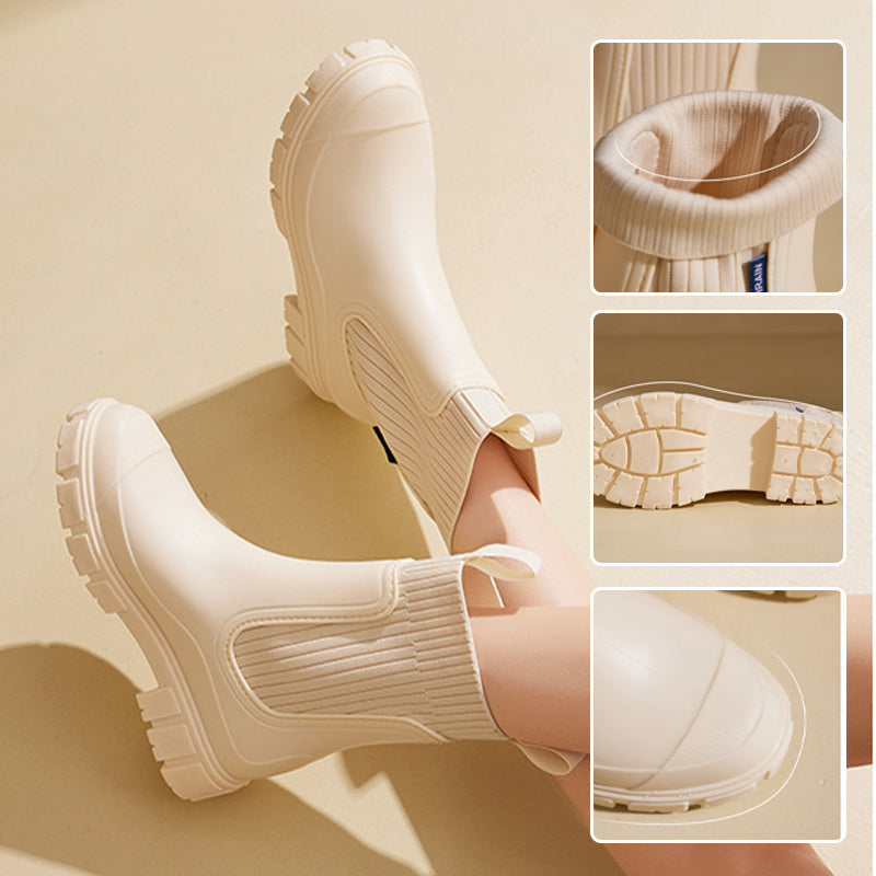 Women's Waterproof Rain Boots with Thick Tread Sole for Grip and Comfort