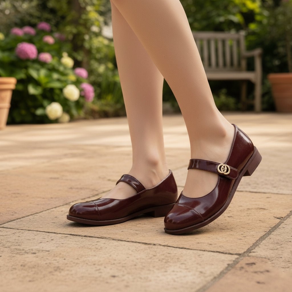 Women's Wide Toe Box Mary Jane Flats with Arch Support