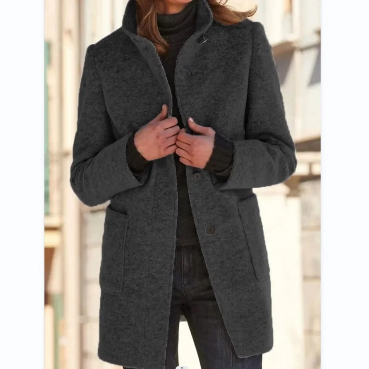Women's Windproof Stand Collar Coat