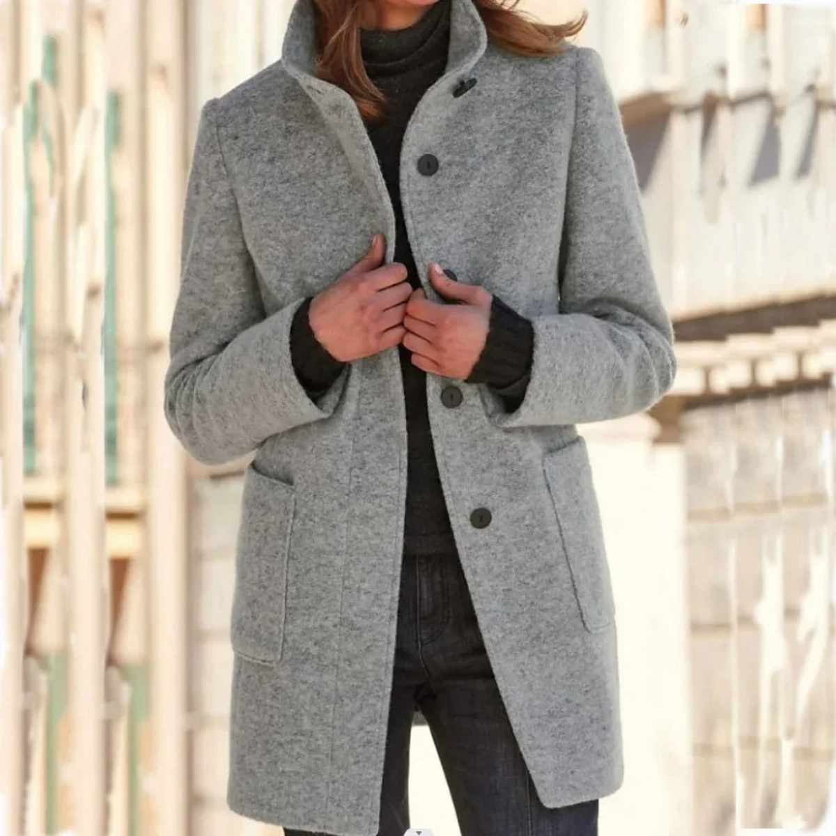Women's Windproof Stand Collar Coat