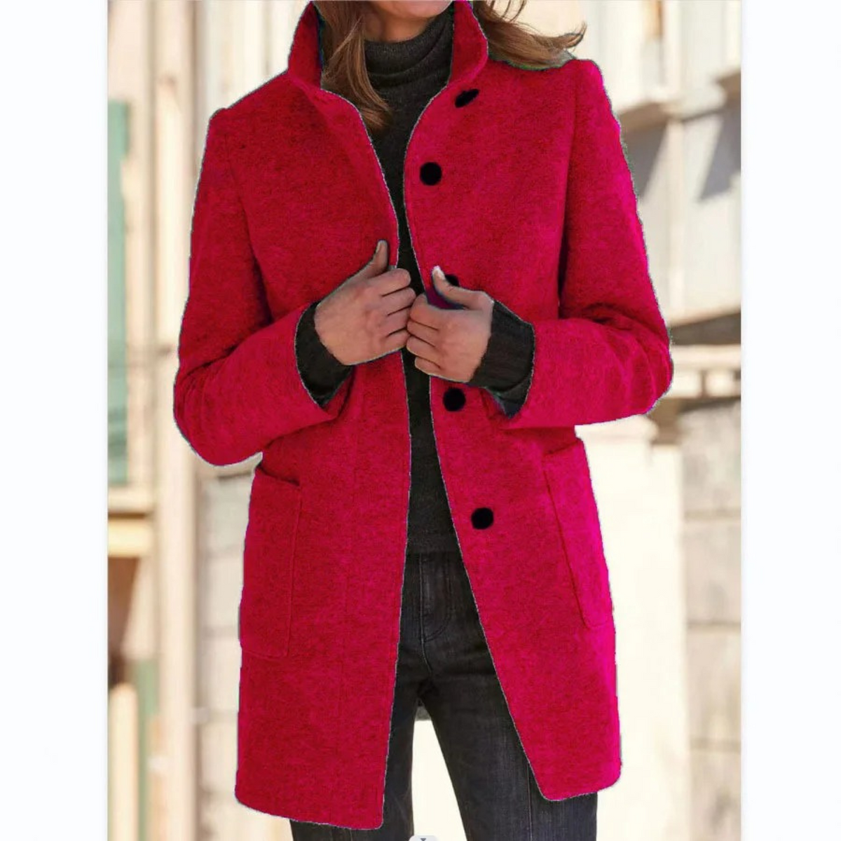 Women's Windproof Stand Collar Coat
