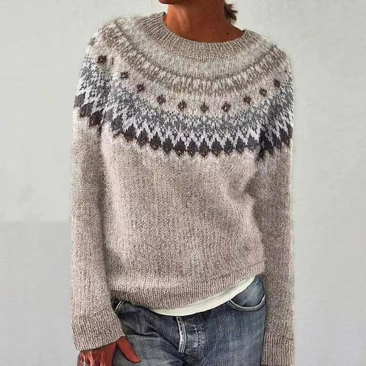 Women's Winter Fair Isle Crew Neck Sweater