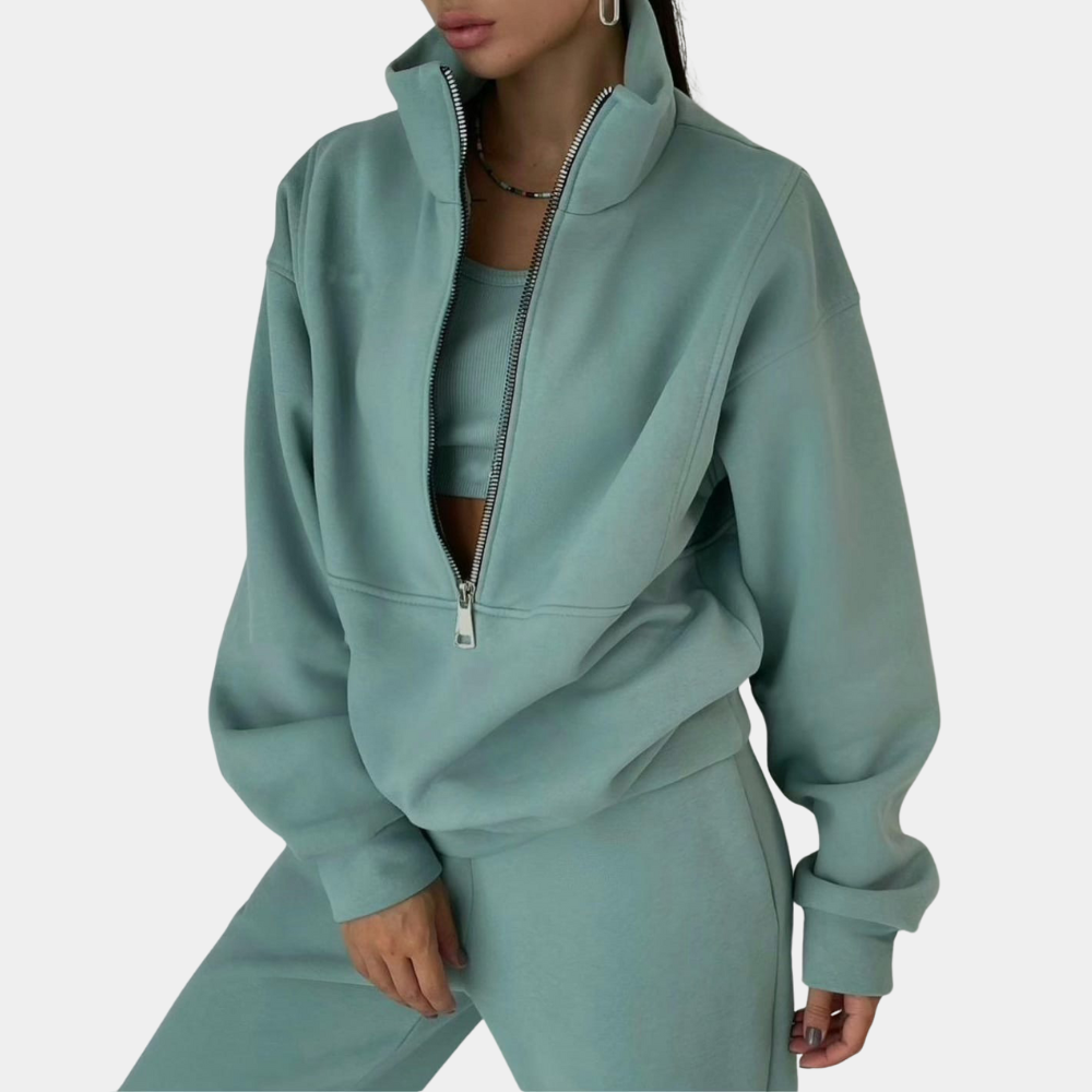 Women's Zip-Up Sweatshirt Lounge Set