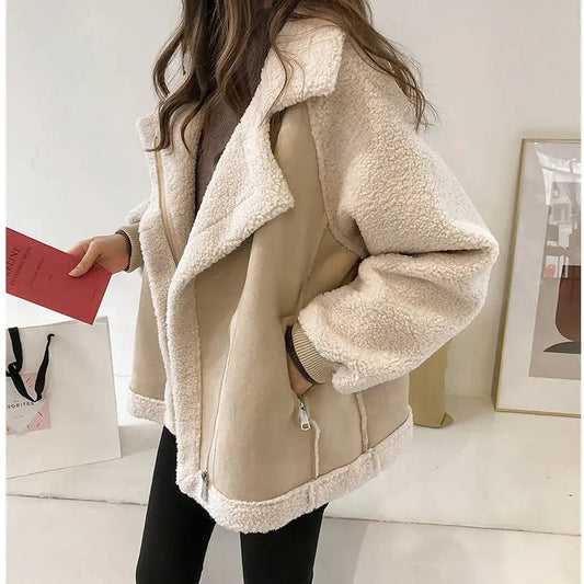 Women's Zip-Up Winter Jacket with Plush Lining