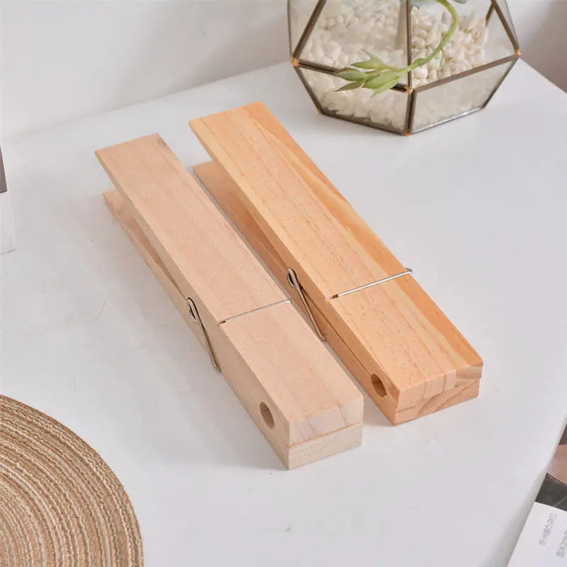 Wooden Clothespin Bathroom Wall Hook for Towels and Clothes in a Natural Design
