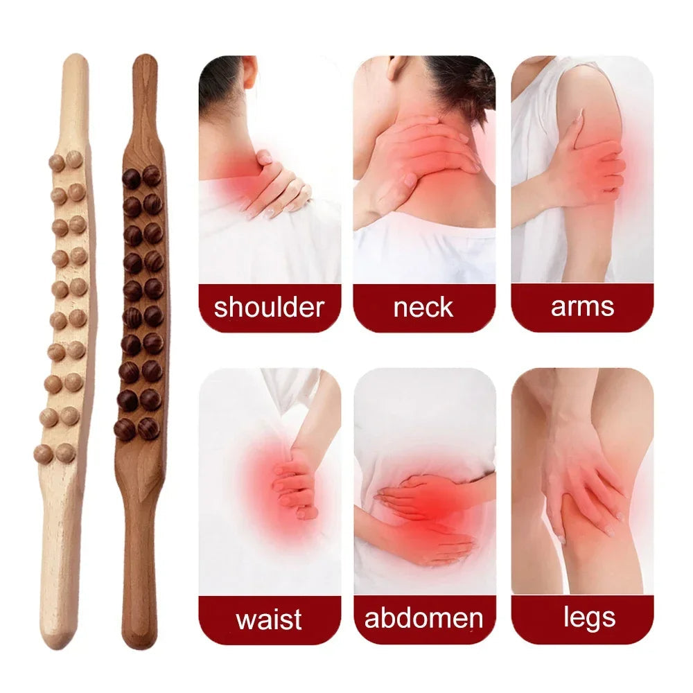 Wooden Gua Sha Stick - Back and Shoulder Massage Tool