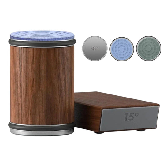 Wooden Knife Sharpener with Magnetic System and Adjustable Angles