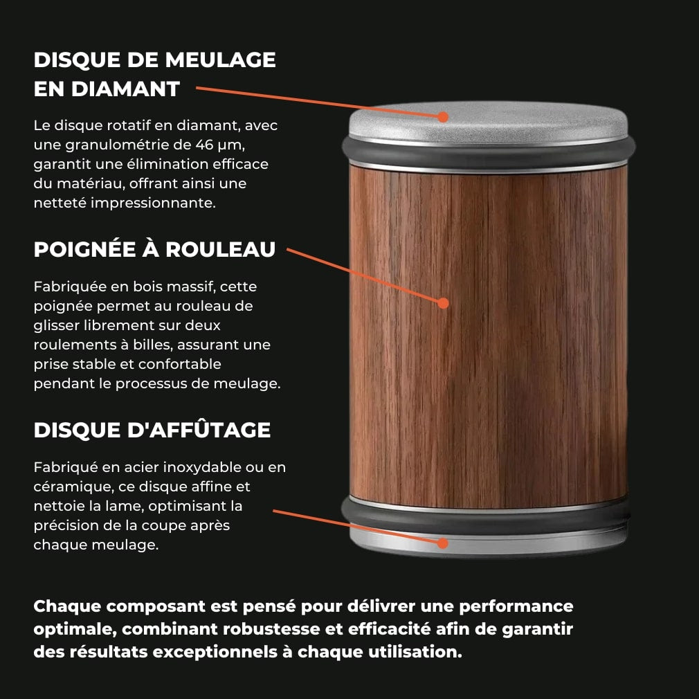 Wooden Knife Sharpener with Magnetic System and Adjustable Angles