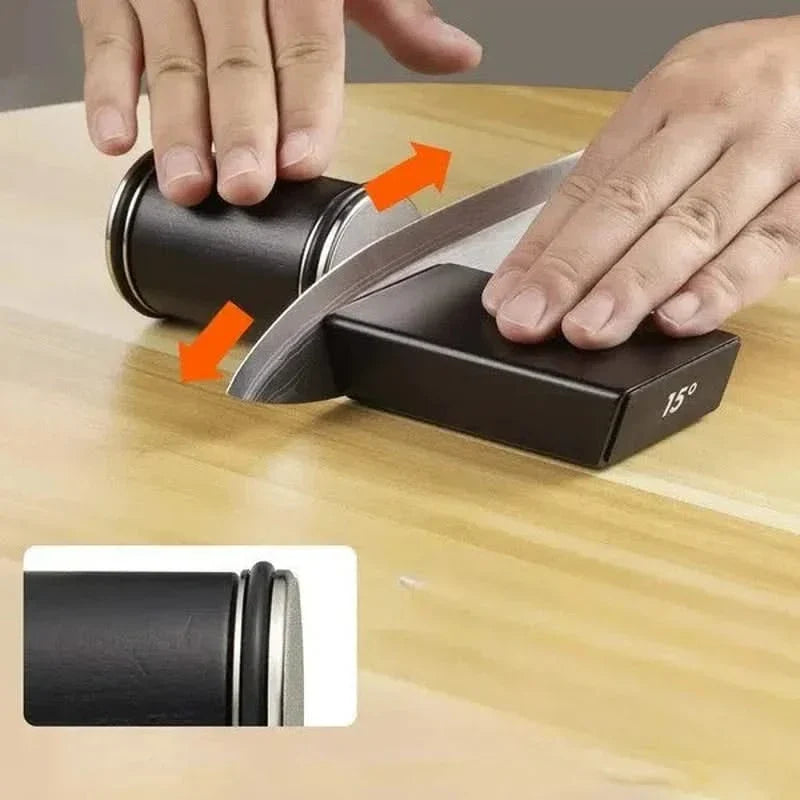 Wooden Knife Sharpener with Magnetic System and Adjustable Angles