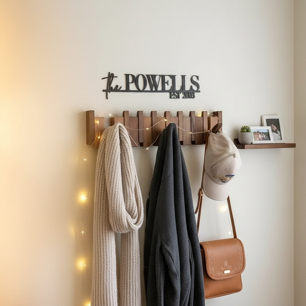 Wooden Piano Coat Rack