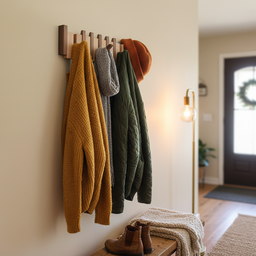 Wooden Piano Coat Rack